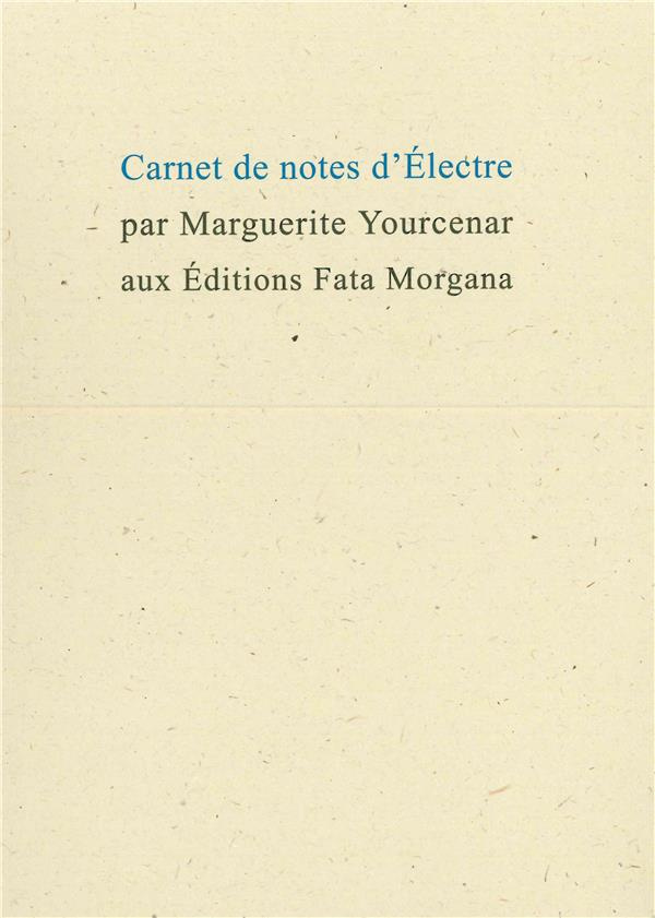 Carnet de notes d'Electre