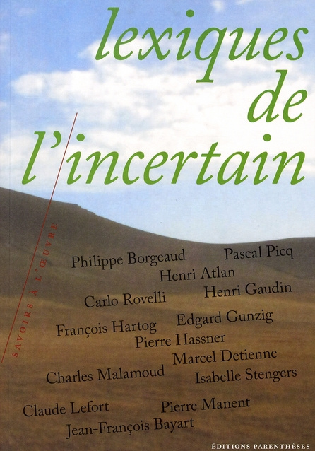 Lexiques de l'incertain