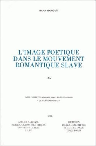 L'Image poétique dans le mouvement romantique slave