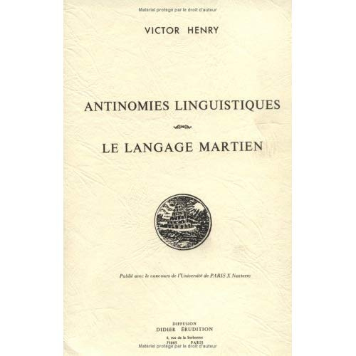 Antinomies linguistiques - Le langage Martien