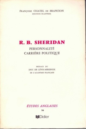 Richard Brinsley Sheridan. Personnalité, carrière politique