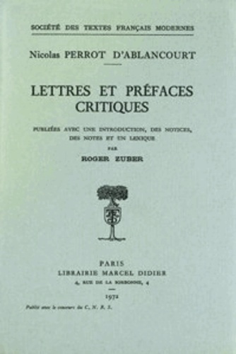 Lettres et préfaces critiques