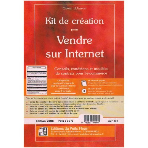 KIT DE CREATION POUR VENDRE SUR INTERNET.CONSEILS,CONDITIONSET MODELES DE CONTRA - CONSEILS, CONDITI