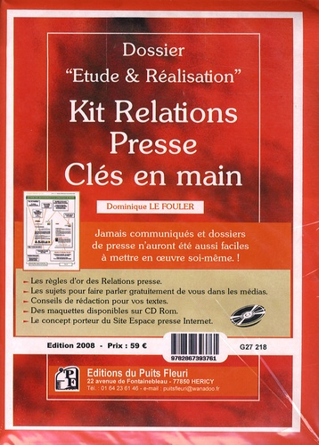 KIT RELATIONS PRESSE CLES EN MAIN AVEC CD ROM. - JAMAIS COMMUNIQUES ET DOSSIERS DE PRESSE N'AURONT E