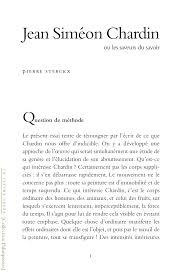 Jean Siméon Chardin ou les saveurs du savoir