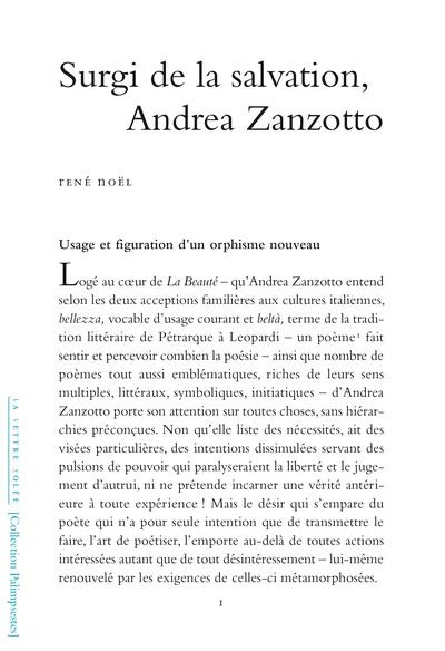 Surgi de la salvation, Andrea Zanzotto