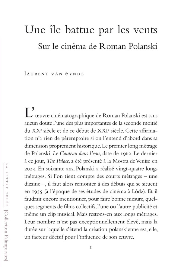 Une île battue par les vents. Sur le cinéma de Roman Polanski