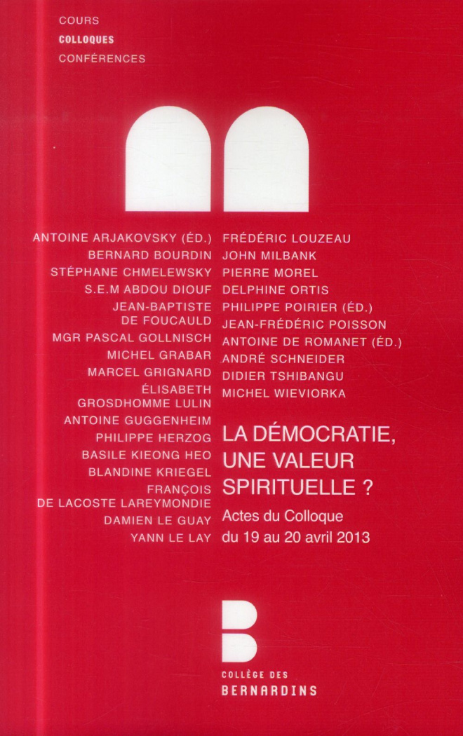 LA DEMOCRATIE UNE VALEUR SPIRITUELLE