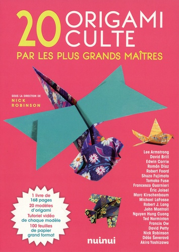 Coffret 20 origami culte par les plus grands maîtres. Le livre avec 100 feuilles de papier