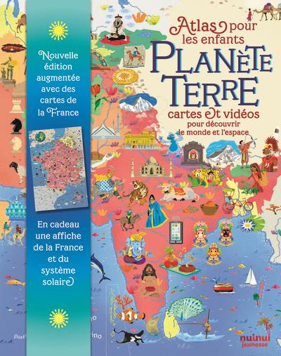 Planète Terre. Atlas pour les enfants, cartes et vidéos pour découvrir l'espace et le monde. Avec un