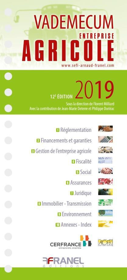 Vademecum de l'entreprise agricole. Edition 2019