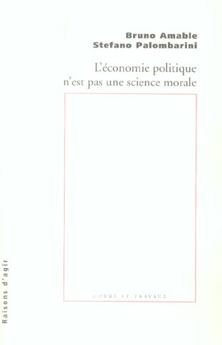 L'économie politique n'est pas une science morale