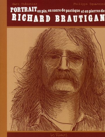 Portrait en pin, en sucre de pastèque et en pierres de Richard Brautigan