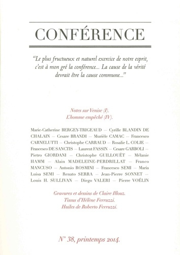 Conférence N° 38, printemps 2014