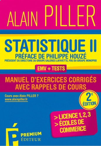 Statistique pour économistes. Manuel d'exercices corrigés avec rappels de cours Tome 2, 2e édition