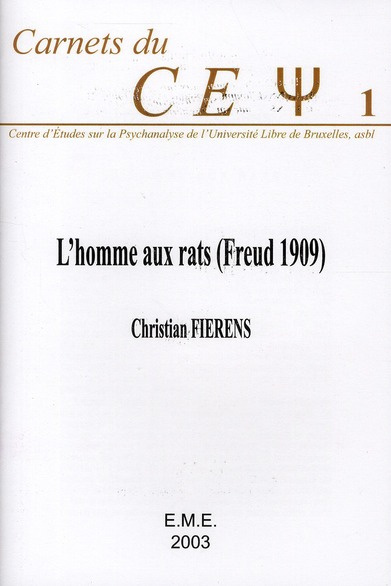 Cahiers du Cepsy : L'homme aux rats (Freud 1909)