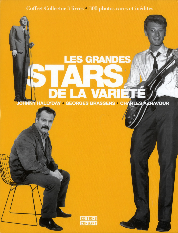 Coffret Les grandes stars de la variété en 3 volumes / Charles Aznavour l'éternel bohême ; Brassens