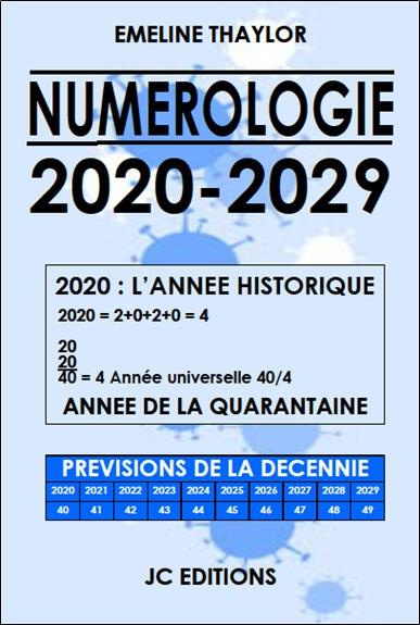 Numérologie décennie 2020-2029. 2020 l'année historique : année de la quarantaine