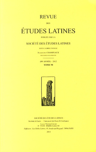 Revue des études latines N° 90/2012