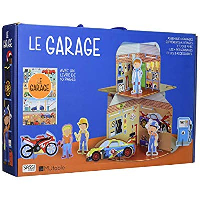 Le garage. 4 garages 2 étages, 4 personnages, 3 accessoires, 1 livre