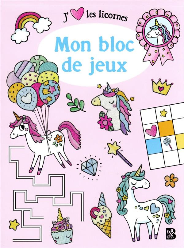 Mon bloc de jeux Les licornes