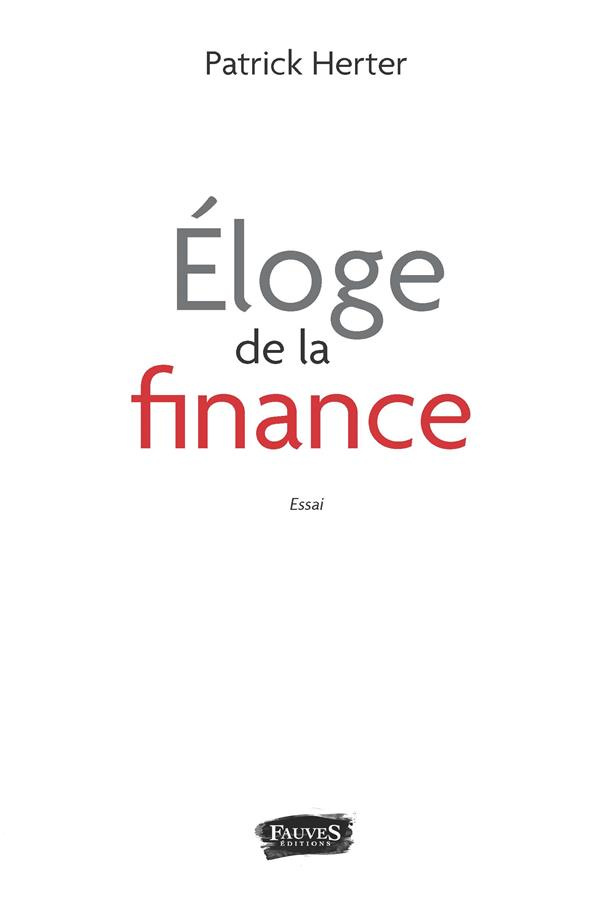 Eloge de la finance