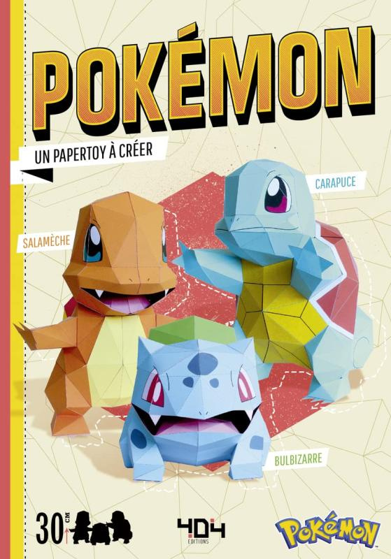 Pokémon. Un papertoy à créer. Salamèche - Carapuce - Bulbizarre