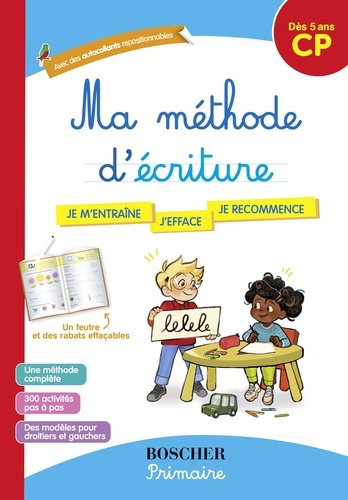 Ma méthode d'écriture. Avec des autocollants repositionnables, 1 feutre et des rabats effaçables
