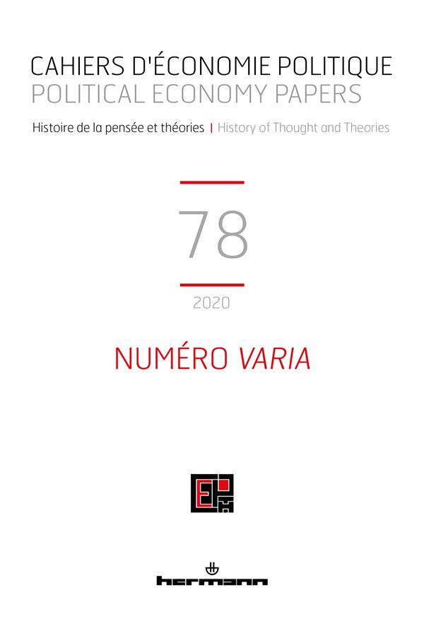 Cahiers d'économie politique N° 78/2020 : Varia