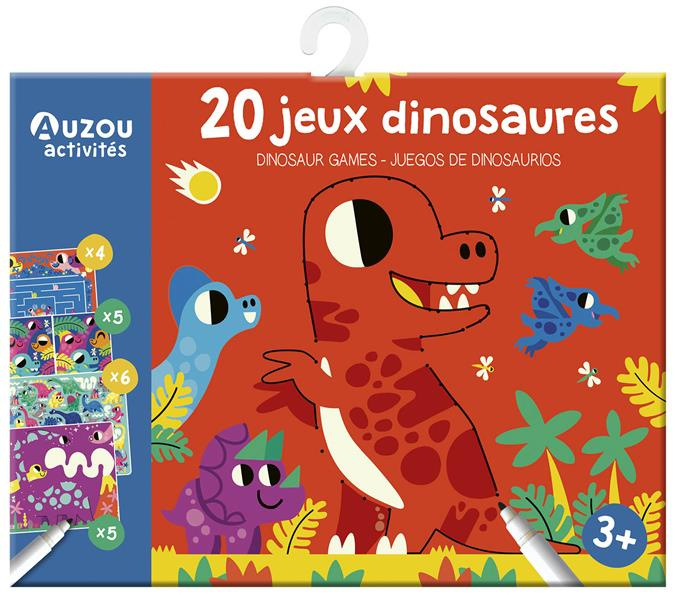 20 jeux dinosaures. Avec 1 feutre effaçable