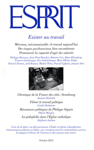 Esprit N° 378, Octobre 2011 : Exister au travail