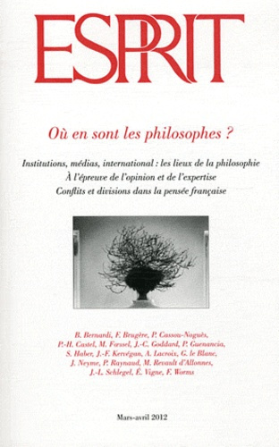 Esprit N° 383, mars-avril 2012 : Où en sont les philosophes ?