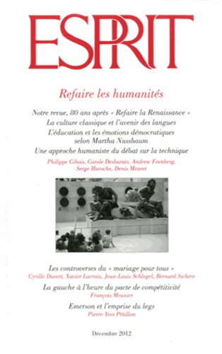 Esprit N° 390, décembre 2012 : Refaire les humanités