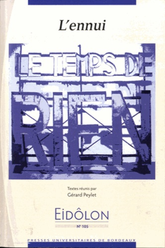 Eidôlon N° 105 : L'Ennui