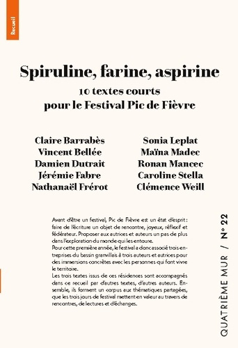 COLLECTIF-Spiruline_farine_aspirine._10_textes_courts_pour_le_festi-9782487668218_0