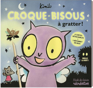 Croque-bisous à gratter. Avec 6 cartes détachables et 1 bâtonnet en bois