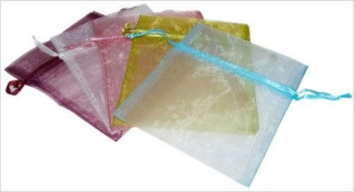 POCHETTES ORGANZA PRUNE - LOT DE 5