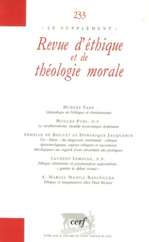 Revue d'éthique et de théologie morale N° 233