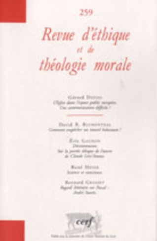 Revue d'éthique et de théologie morale N° 259, Juin 2010