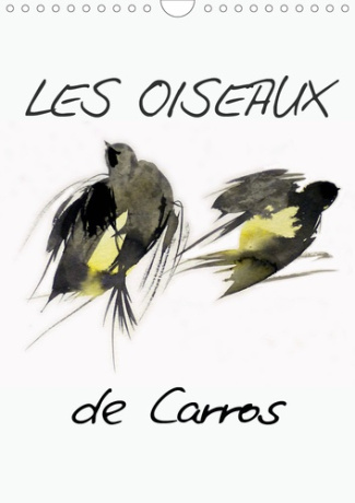Les oiseaux de Carros (Calendrier mural 2020 DIN A4 vertical). Oiseaux, aquarelles (Calendrier mensu