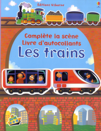 Complète la scène livre d'autocollants les trains