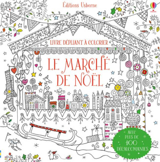 Le marché de Noël. Livre dépliant à colorier