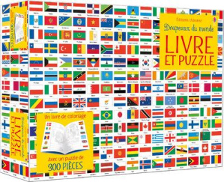 Drapeaux du monde livre et puzzle