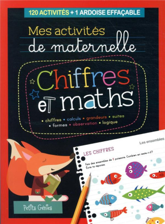 Chiffres et maths. 120 activités   1 ardoise effaçable