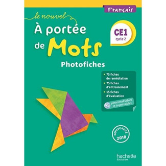 Français CE1 cycle 2 Le nouvel A portée de mots. Photofiches, Edition 2018, avec 1 CD audio