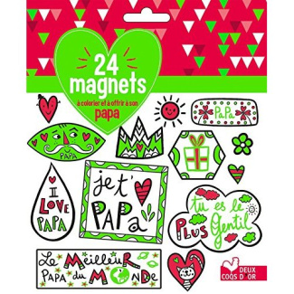 24 magnets à colorier et à offrir à son papa