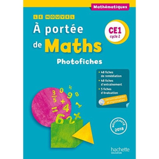 Mathématiques CE1 Cycle 2 A portée de maths. Photofiches, Edition 2018, avec 1 CD-ROM