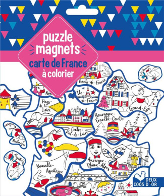 Puzzle magnets carte de France à colorier
