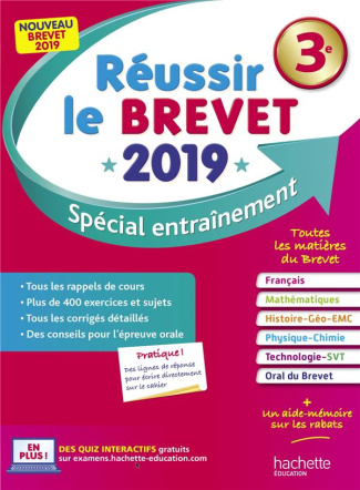 Réussir le brevet 3e. Spécial entraînement, Edition 2019