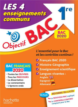 Les 4 enseignements communs 1re. Edition 2020